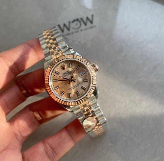 Rolex Datejust 28mm 904L RG/SS Champagne Dial A2671
