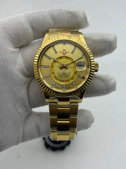 Noob FACTORY 1:1 Rolex Sky-Dweller 326934 SS Best Edition Gold Dial A23J  ?330.00