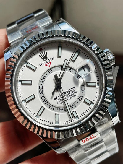 Noob FACTORY 1:1 Rolex Sky-Dweller 326934 SS Best Edition White Dial A23J
