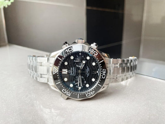 Seamaster 300M Chrono SS OMF 1:1 Best Edition Black Dial on SS Bracelet A9900