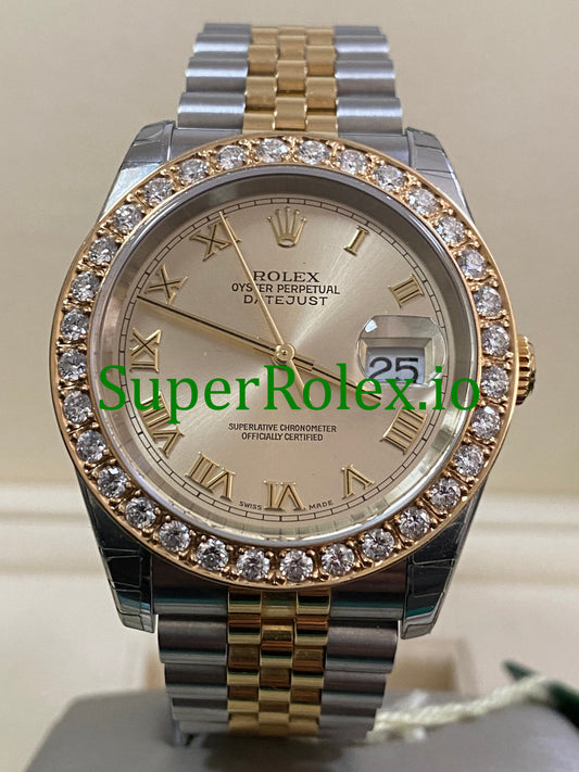 Rolex Datejust 36 Steel and Yellow Gold Silver Roman Dial Ref.116233