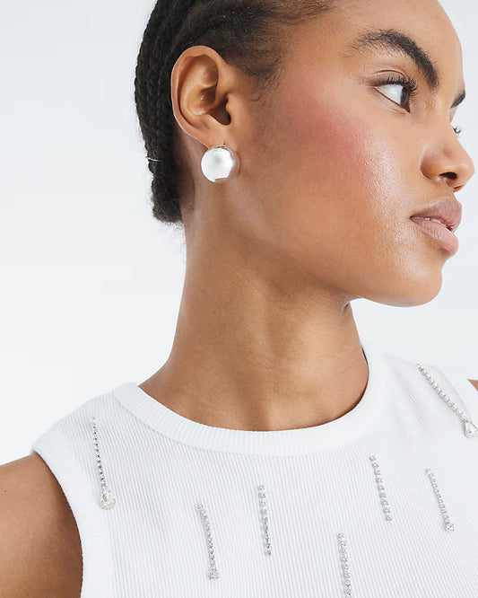 Silver ball stud earrings