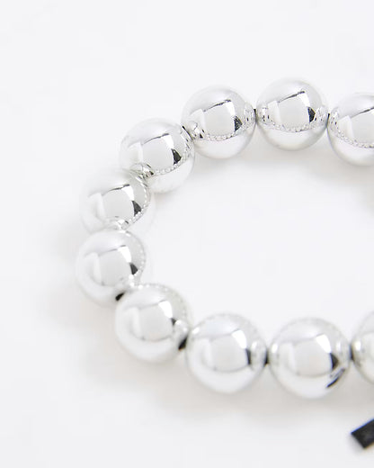 Silver ball bow bracelet