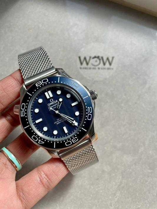 SEAMASTER 300M 42MM JAMES BOND 60TH ANNIVERSARY VSF BEST EDITION ON MESH BRACELET A8806