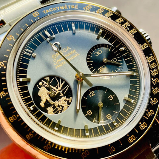 Speedmaster 50th Anniversary of APOLLO 11 The Moon Landing OMF Best Edition on SS Bracelet Manual Winding Chrono Movement