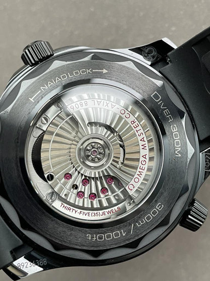 VSF Seamaster Diver Ghost 300m CER Black Dial Black Dots on Rubber Strap Asia 8806