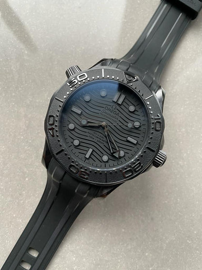 VSF Seamaster Diver Ghost 300m CER Black Dial Black Dots on Rubber Strap Asia 8806