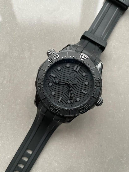 VSF Seamaster Diver Ghost 300m CER Black Dial Black Dots on Rubber Strap Asia 8806