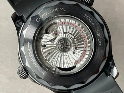 VSF Seamaster Diver Ghost 300m CER Black Dial Black Dots on Rubber Strap Asia 8806