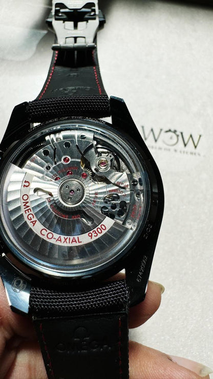 Speedmaster “Dark Side of The Moon” Real Ceramic OMF 1:1 Best Edition Black Black on Nylon Strap A9300 V2