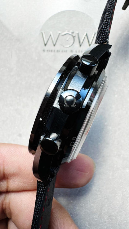 Speedmaster “Dark Side of The Moon” Real Ceramic OMF 1:1 Best Edition Black Black on Nylon Strap A9300 V2