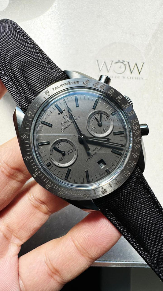 Speedmaster “Dark Side of The Moon” Real Ceramic OMF 1:1 Best Edition Black Black on Nylon Strap A9300 V2