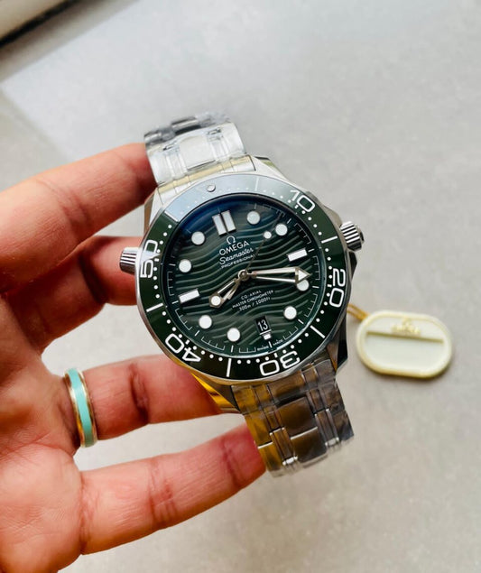 Seamaster Diver 300M SS/Green Ceramic Bezel ORF 1:1 Best Edition Green Dial on SS Bracelet A8800