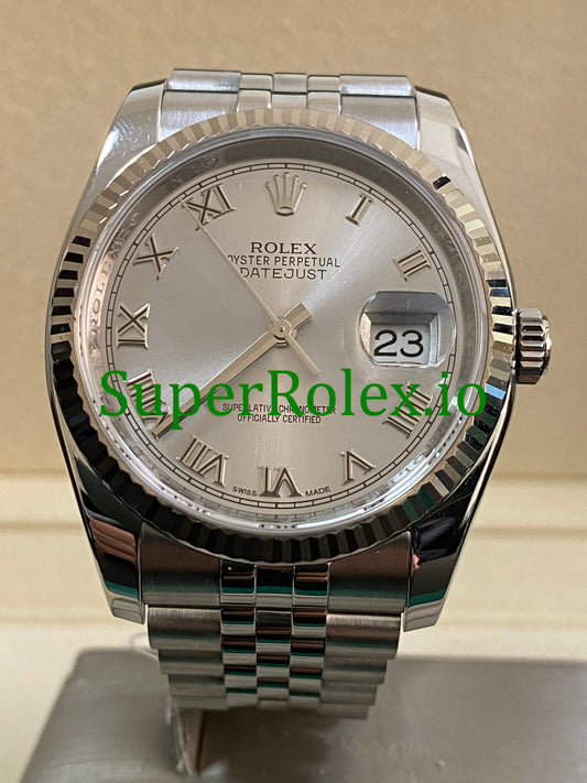 Rolex Datejust 36 Steel Rhodium Roman Dial Ref.116234
